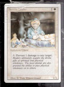 Cartas Colecionáveis: Samite Healer. Summon Cleric. Magic. The Gathering. Deckmaster.